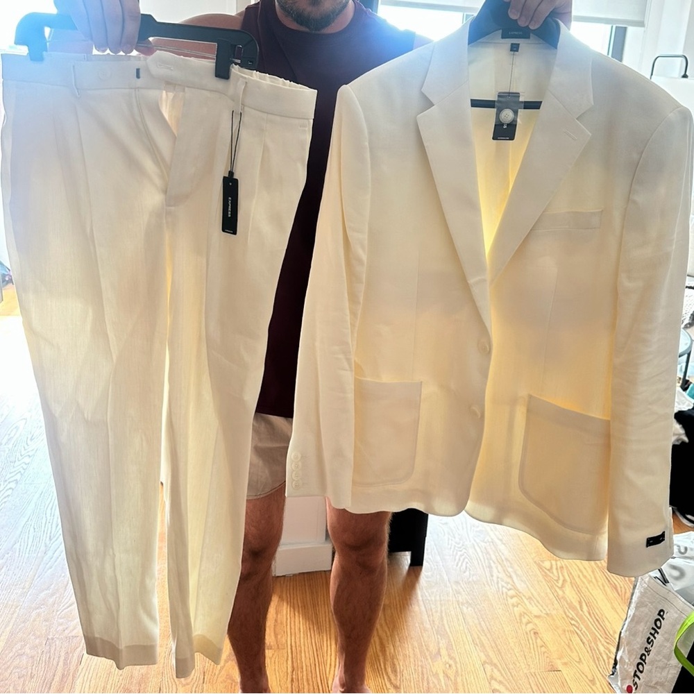 Ivory Blazer and Pants Express Set Never Worn